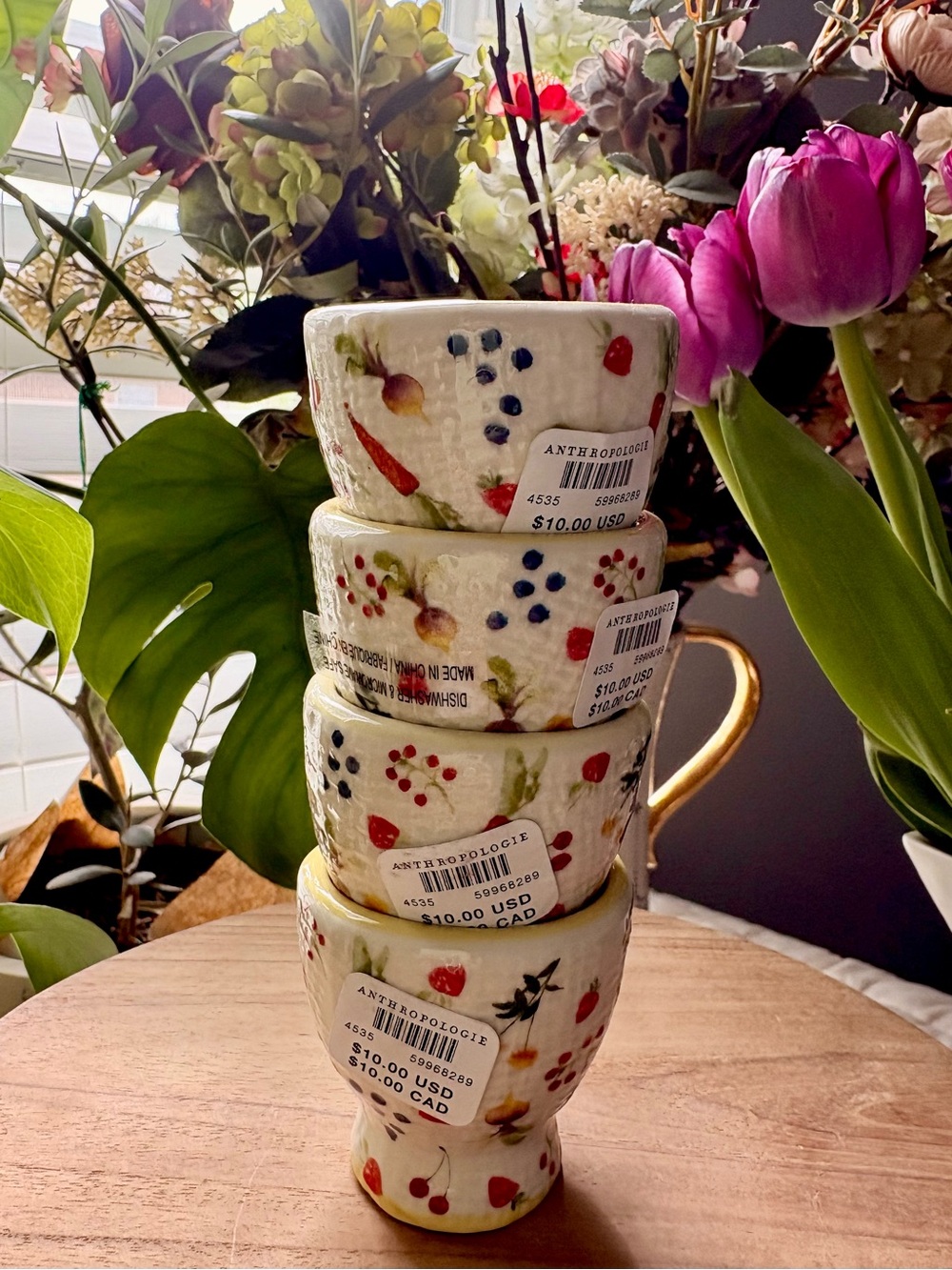 NWT Anthropologie Appoline Egg Cups (set of 4) 🌷